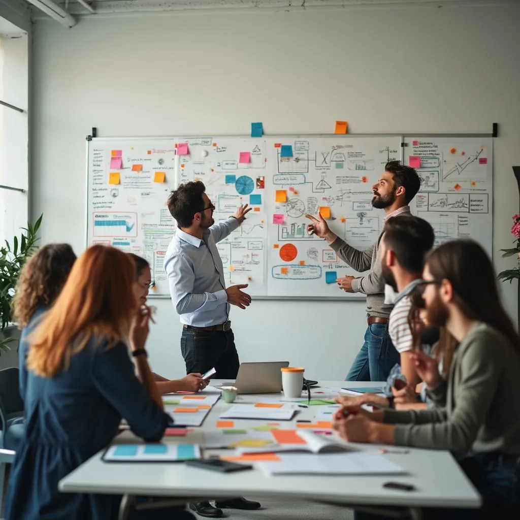Équipe FinanceAI lors d'une session de brainstorming